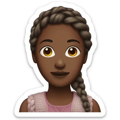 dark skinned woman with braids  sticker