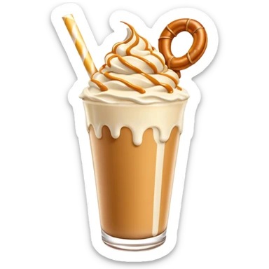 3d salted caramel pretzel milkshake  sticker