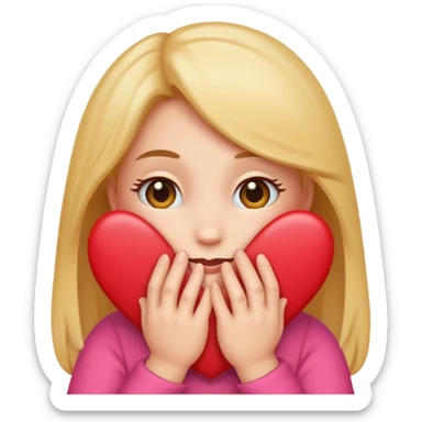 A single emoji that's feeling shy. In love. But hiding behind her hands.  sticker
