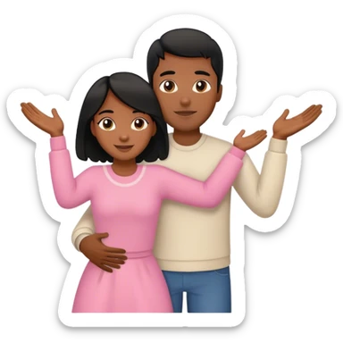 Open arms ready to hug his girlfriend black guy with black hair sticker