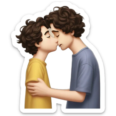 Timothee chalamet lovingly kisses Homer Simpson sticker