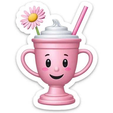 Pink Stanley cup with a straw and a daisy straw topper  sticker