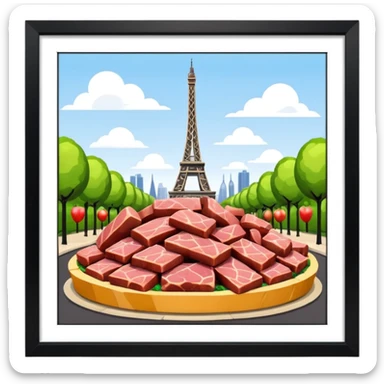  paris art city SPAM meat sculpture arty landscape  sticker
