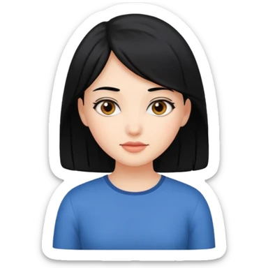 a girl who has black hair sticker