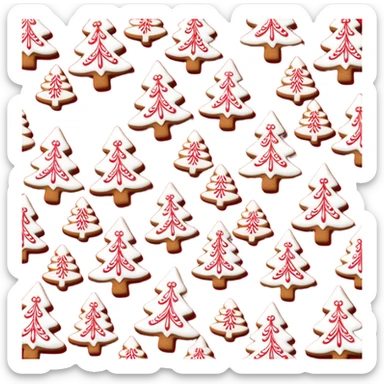 Christmas girly wallpaper with trees cookies chilling all in red colour sticker