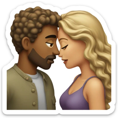 A man kiss her women sticker