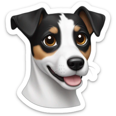 Jack russel black and white sticker
