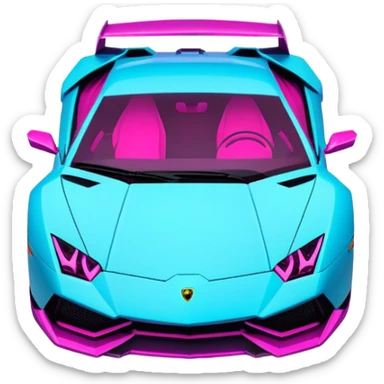 neon Lamborghini with cyber punk sticker