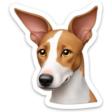 perro podenco con oreja derecha caida sticker