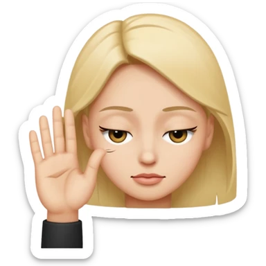 one eye close like giving a blink with hand pointed  sticker