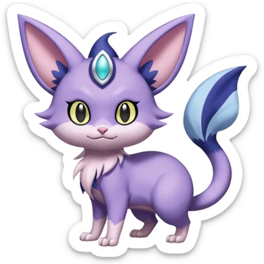 Rattata-Meowstic-Noibat-Skitty-Espeon-Purrloin-Fakemon-hybrid-creature (full body) sticker