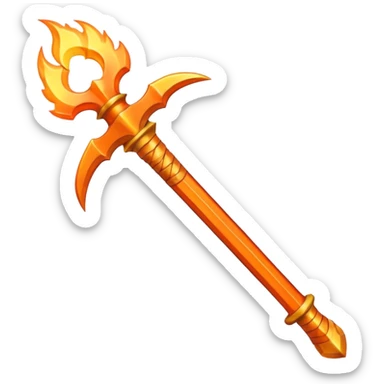 fire sword striking down sticker