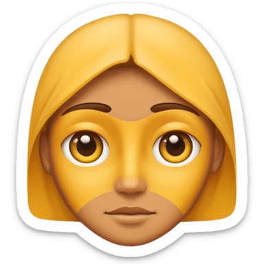 From the previous emoji I want the center above section of the head be yellow sticker