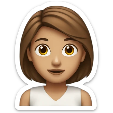 Girl with brown eys and brown hair. sticker
