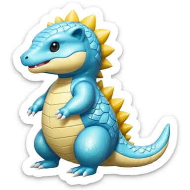 Sparkly Shiny Pastel Sandshrew-Totodile-Salandit (full body) sticker