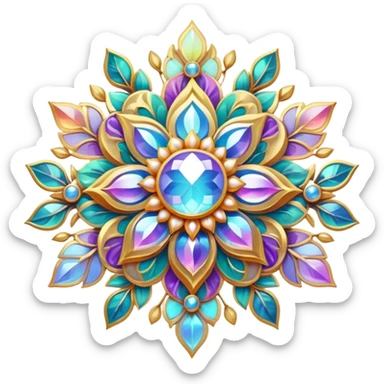 Epic divine legendary celestial flowery complex detailed iridescent aesthetic-scenery-Decorations sticker