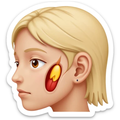 a person with ear pain sticker