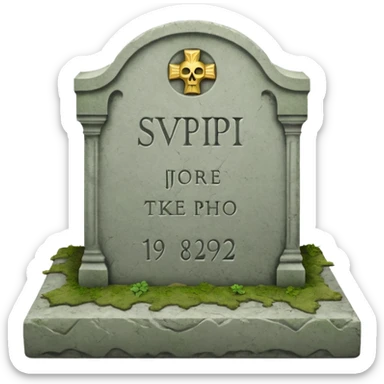 ein Grabstein mit: Hier ruht die SVP 1971 - 2025 sticker