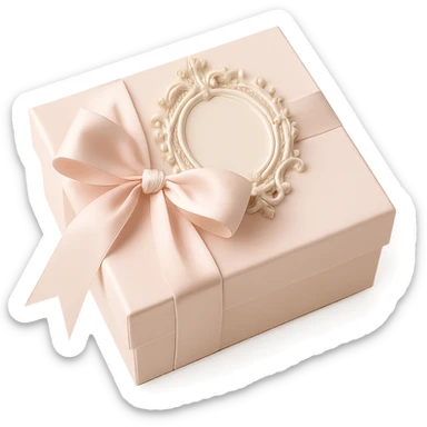Elegant Rococo pale girly  gift box  , remove background sticker