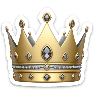 silver feminine crown with gray spinel sticker