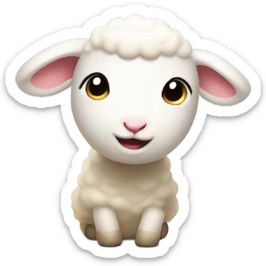 A little lamb surrounded by glowing light sticker