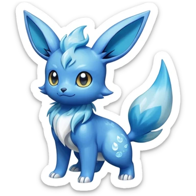 Shiny-Eeveelution-Cute-Fakemon-Water-Pokémon-fusion full body sticker