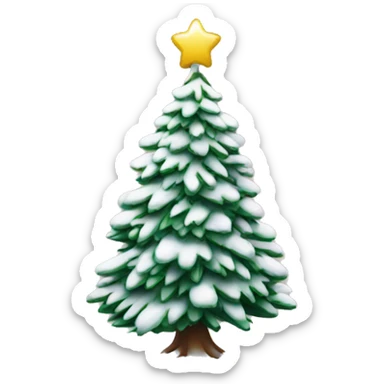 a snowy christmas tree sticker
