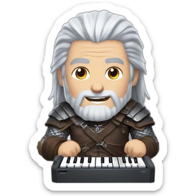 geralt of rivia holding a keyboard sticker