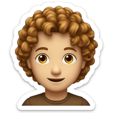 Kleiner Junge mit Locken mit Brauner Hautfarbe  sticker
