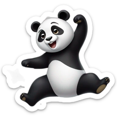 panda dancing on a spinning star sticker