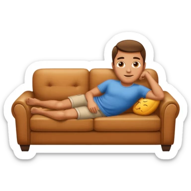 Guy laying on couch sticker