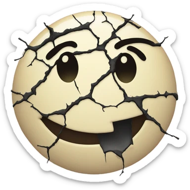 Smiley face cracked sticker