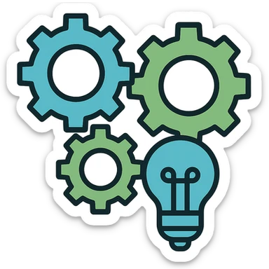 Change to a blue and green color scheme, keep the clean modern outline style, with no background. sticker