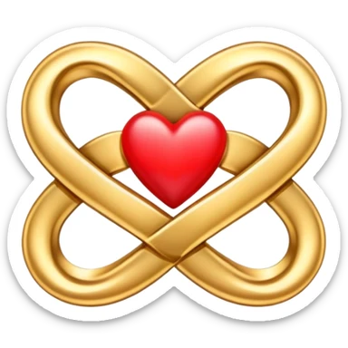 infinity symbol with heart sticker