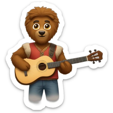 Grizzle and balalaika  sticker