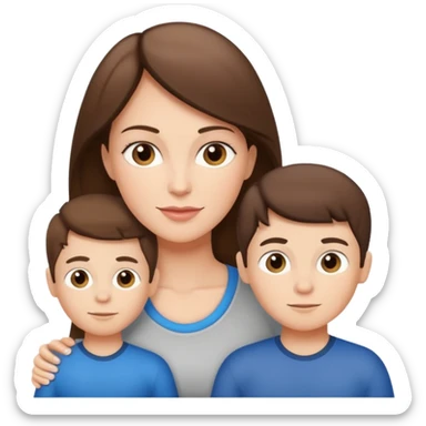 Light brunette beautiful fit mom with 3 sons sticker