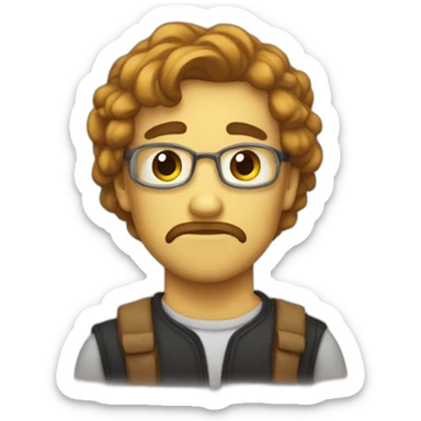 Emoji se mord les lèvres sticker