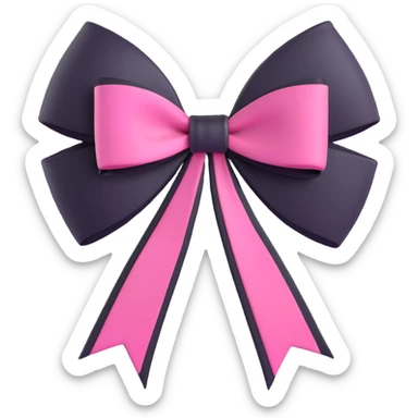 BLACKPINK-inspired gothic bow ,  hearts, black and pink, cute,  sticker