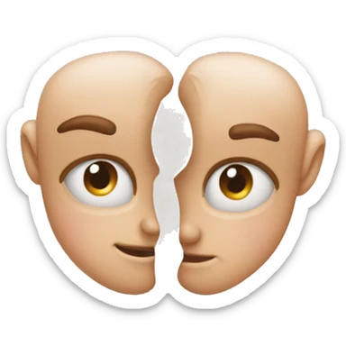 a left ear and right ear combined to make a heart shape sticker