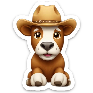 ours en peluche avec un chapeau de cow-boy  sticker
