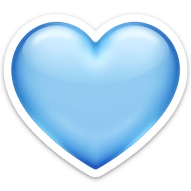 blue heart with a frosted glass effect sticker