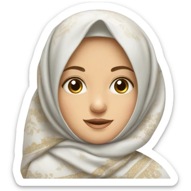 Russian girl in a traditional headscarf sticker