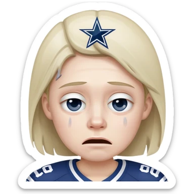 Crying Dallas cowboys fan sticker