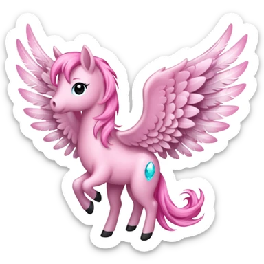 Sparkly little soft pink pony wings. Only left and right wings without pony. sticker