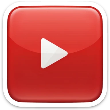 YouTube logo, rounded red rectangle with white play triangle sticker