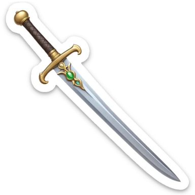 simple expressive Zulfiqar sword emoji with split tip and decorative handle, Apple emoji style, no text sticker