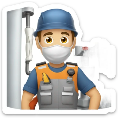 White Furnace repair technician  sticker