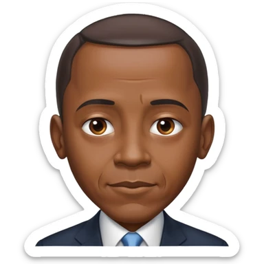 barrack obama with a insanley large forhead sticker