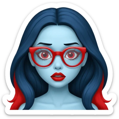 Ghoulia yelps monster high, pale blue skin, red siren glasses sticker