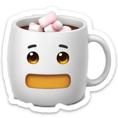 New Year's mug with marshmallows sticker
